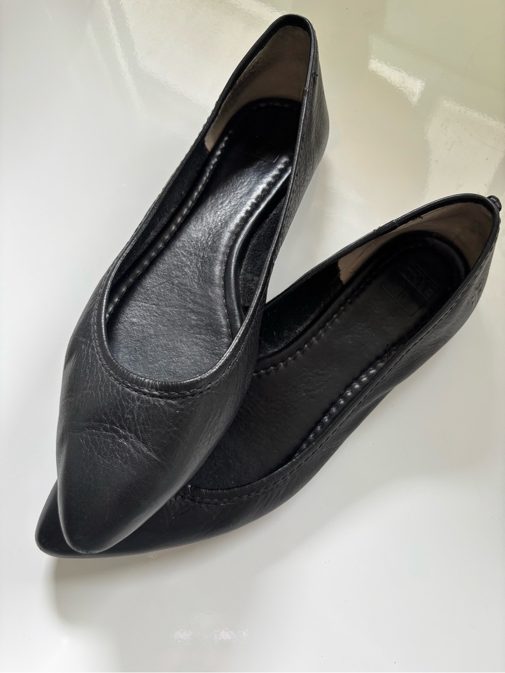 Frye Black Regina Ballet Flats